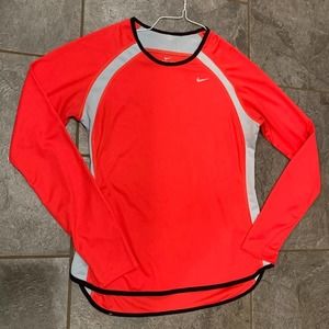 Nike Dri-fit Red Grey Black Athletic Shirt Size M